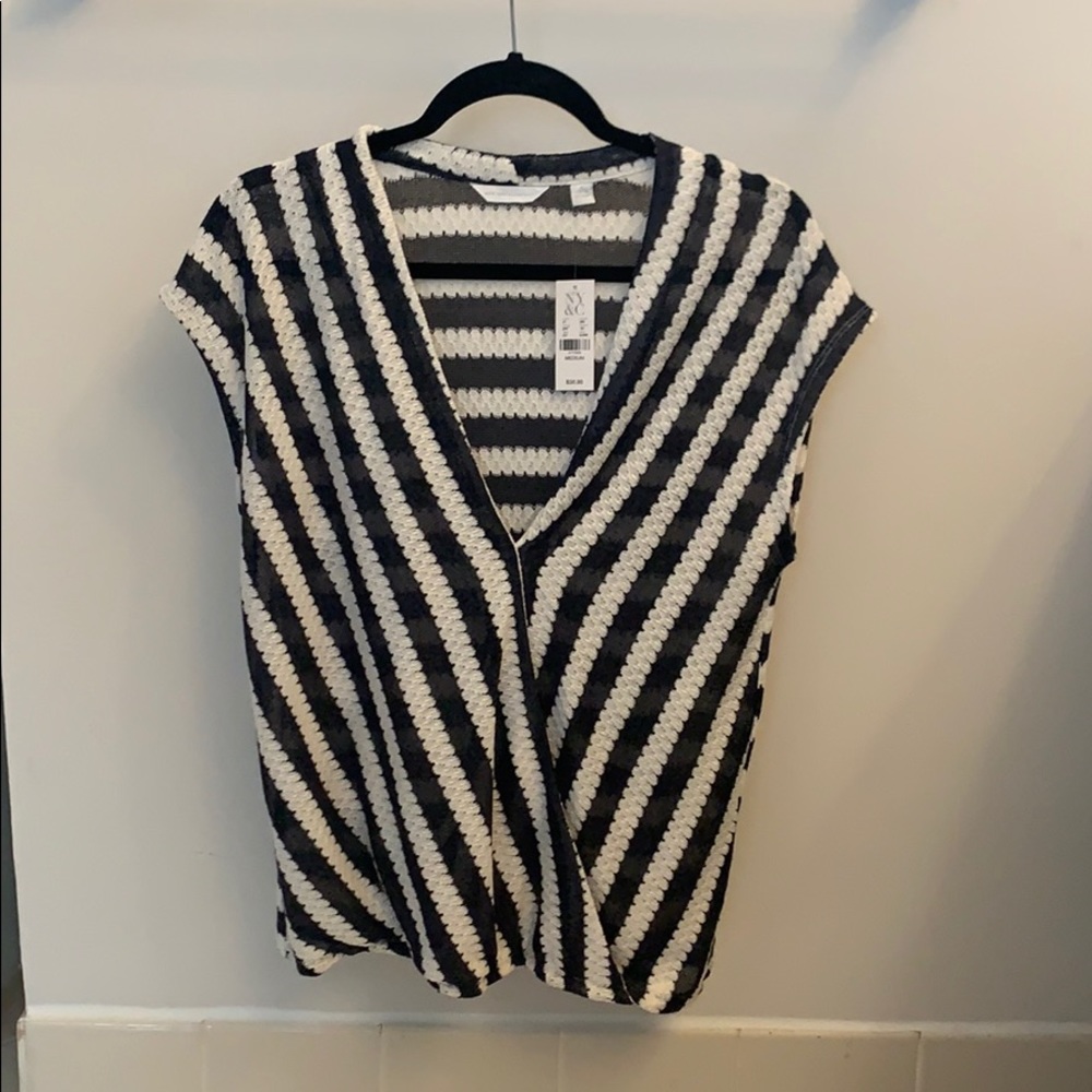 Blue and white blouse